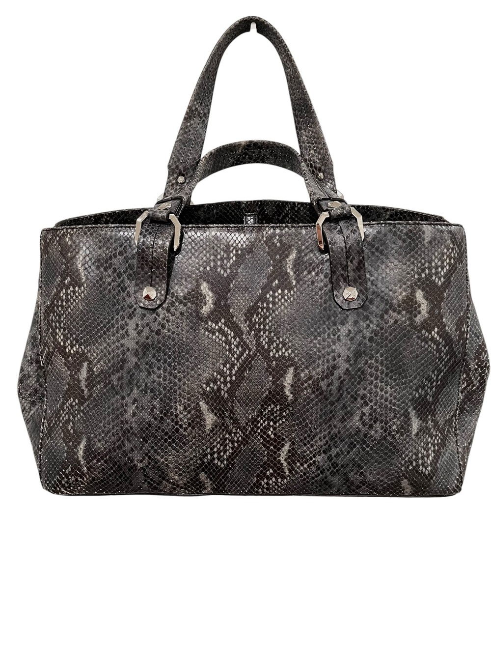 Henri Bendel Extra Large Grey Snakeprint Satchel NWOT - Picture 7 of 15